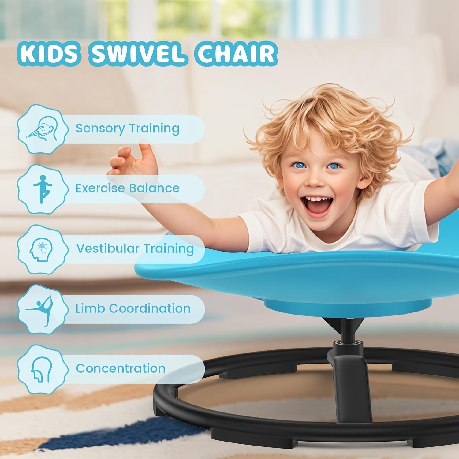 Swivel chair, sensory chair with 360-degree rotation, ergonomic design, trains body coordination, no assembly required, non-slip design, sensory swivel chair, Easter gift.