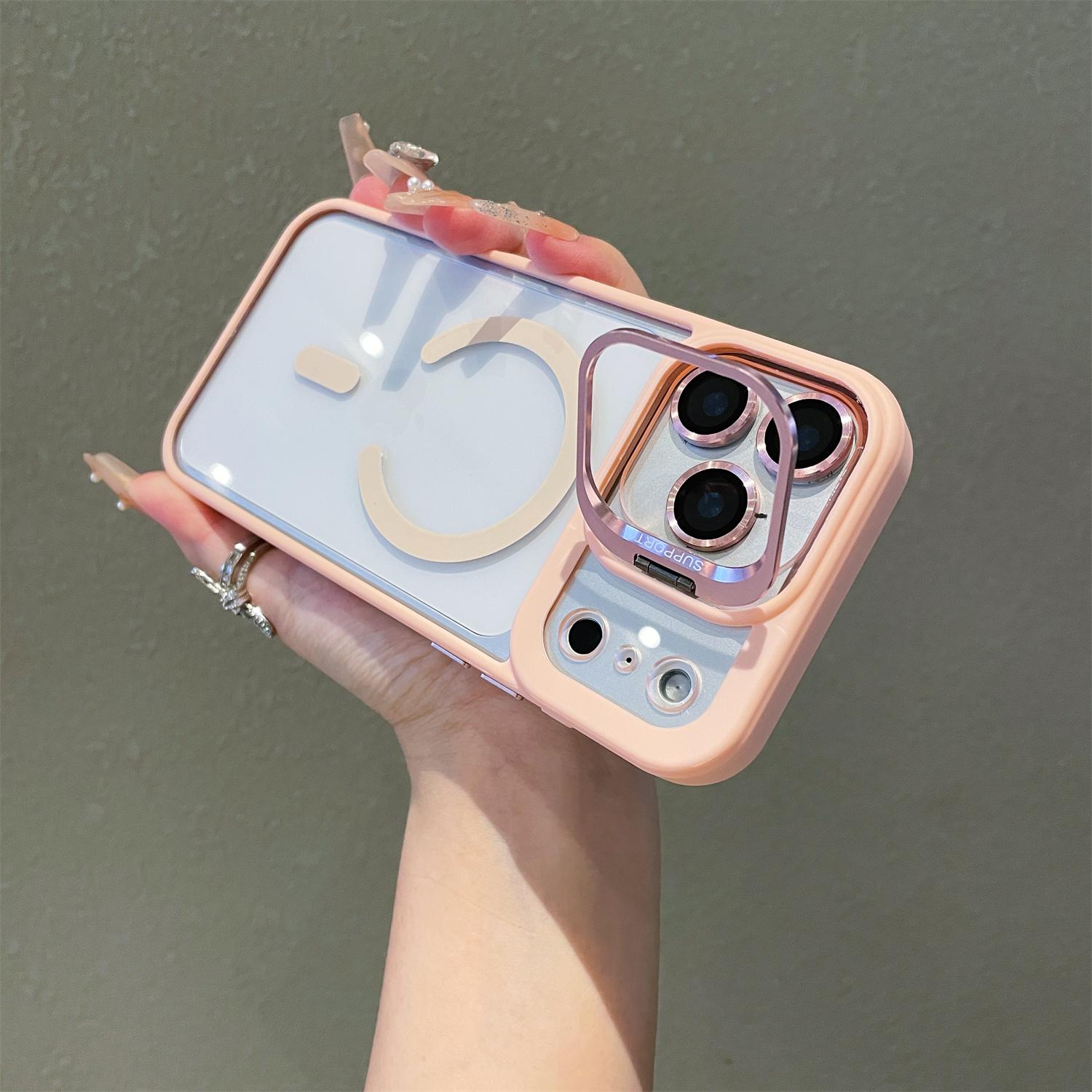 Magnetic For Apple 17 16 15 14 13 12 Max Plus Pro Magnetic Mobile Phone Case with MagSafe Camera Ring Holder, Military-Grade Protection, Anti-Fall, Non-Yellowing, Wireless Casing Protector Cover,Compatible for iPhone