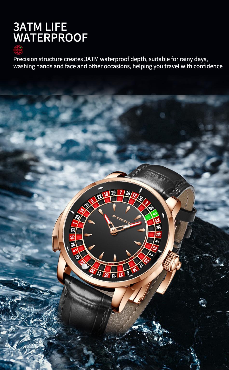 Pindu Hot Sell Luxury Japan Movement Watches Gambling Disk Rotate Mens Jacob co Mechanical NH35 Watch Roulette Casino Watch