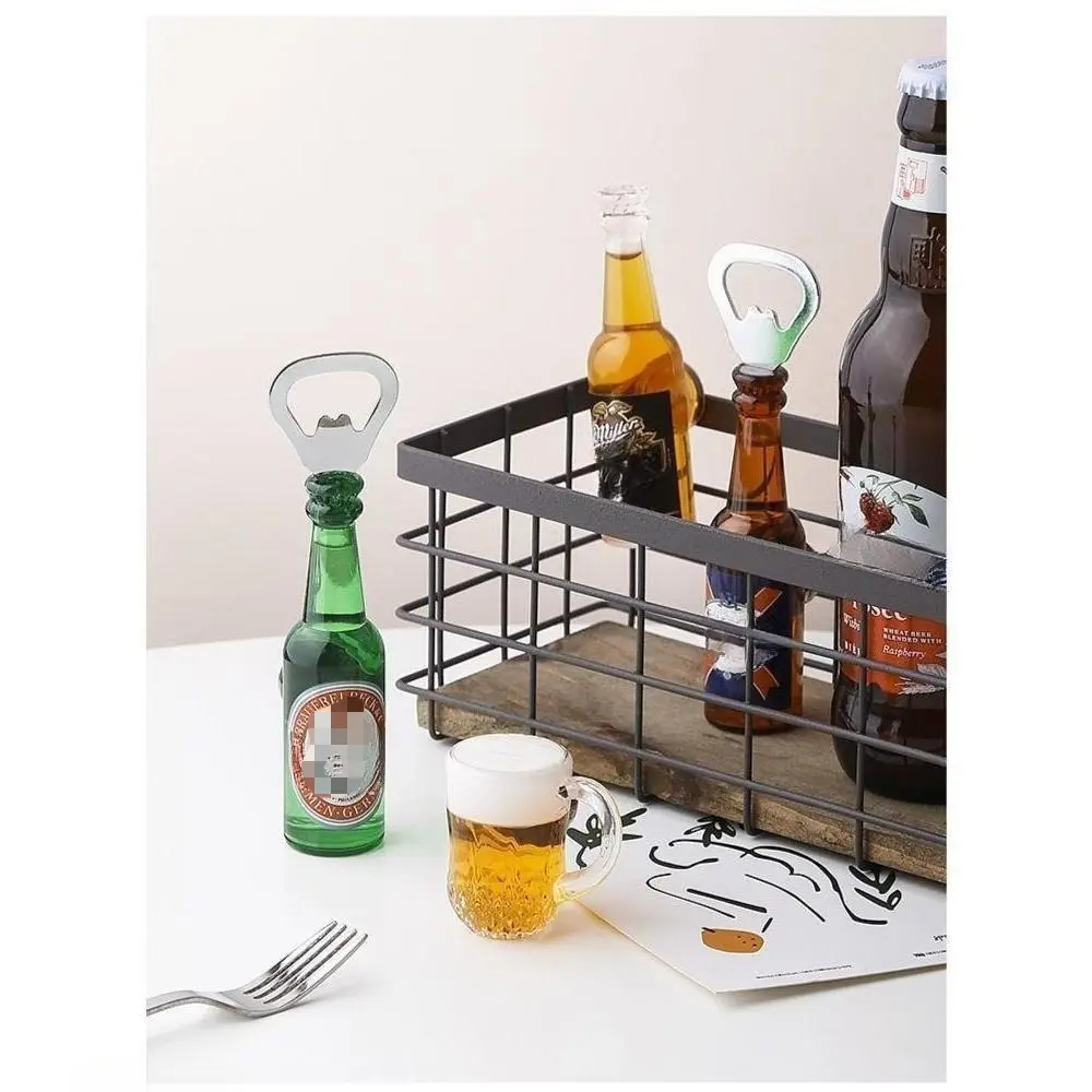 Compact Smooth Metal Multifunctional Bottle Opener - Blade, Magnetic Hold, Fridge Mount, Wine/Soda Can Openings, Decorative Kitchen Accent for Sports & Outdoor Protective Gear Accessories