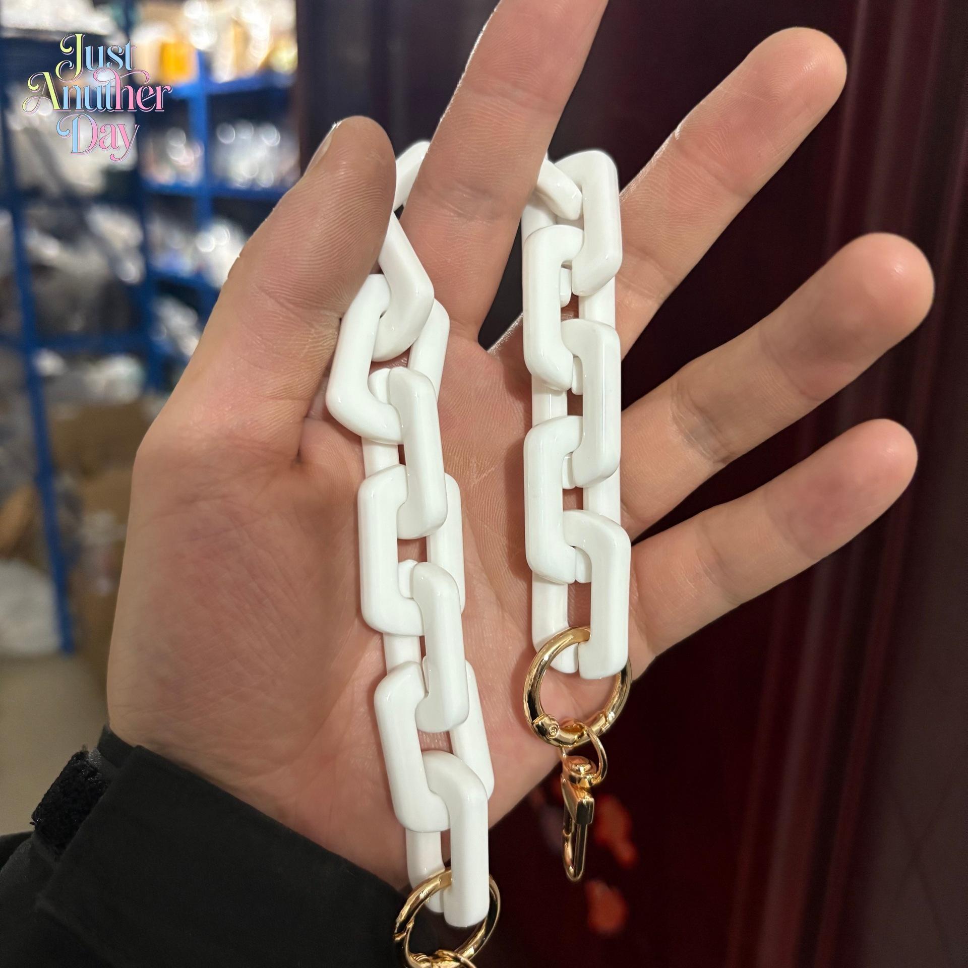 Acrylic Resin Bag Chain Strap, Multi-Use Chunky Link Chain for Handbags, Glasses, Phones & Keys, Colorful Fashion Accessory