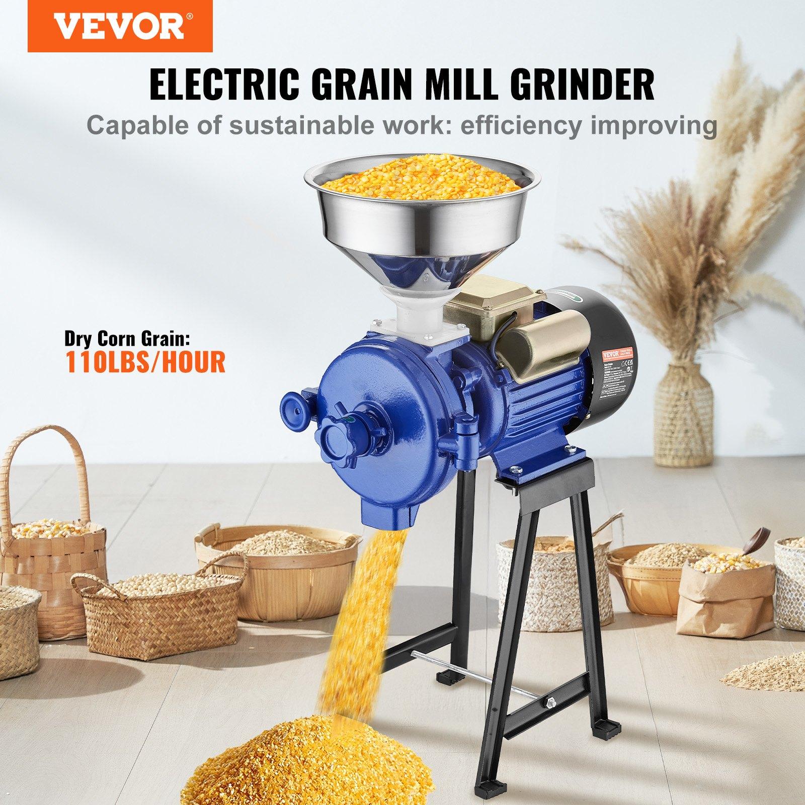 VEVOR Electric Grain Mill Grinder, 3000W Spice Grinders, Commercial Corn Mill with Funnel, Thickness Adjustable Powder Machine, Heavy Duty Feed Flour Cereal Mill Wheat Grinders, Dry Grinder VEVOR Electric Grain Mill Grinder, 3000W Spice Grinders, Commercial Corn Mill with Funnel, Thickness Adjustable Powder Machine, Heavy Duty Feed Flour Cereal Mill Wheat Grinders, Dry Grinder