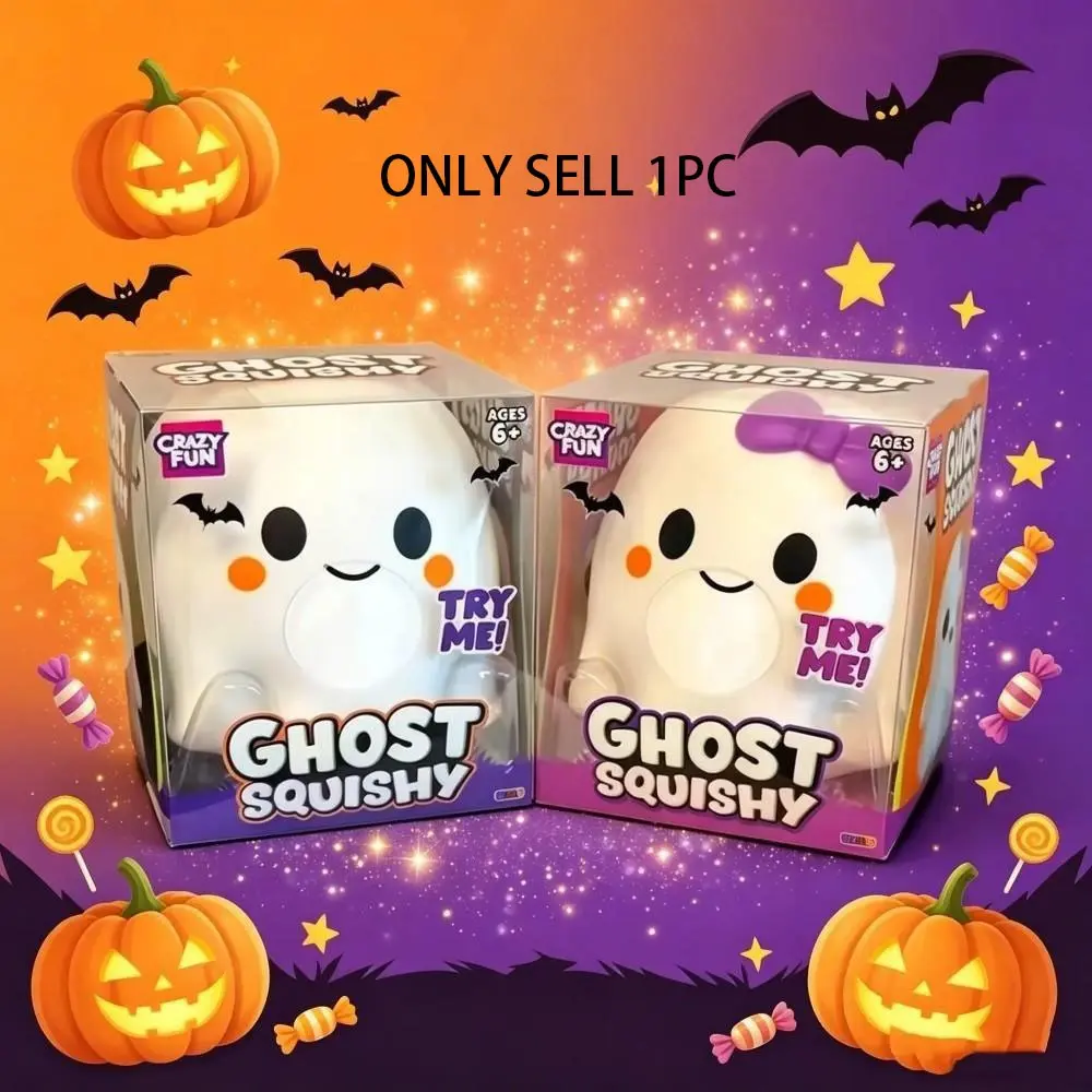 Halloween Ghost Squishy Toy, Soft and Cute Stress Relief Toy, Squishy Sensory Fidgets, Perfect for Halloween Fun, Ideal Gift for Kids and Adults