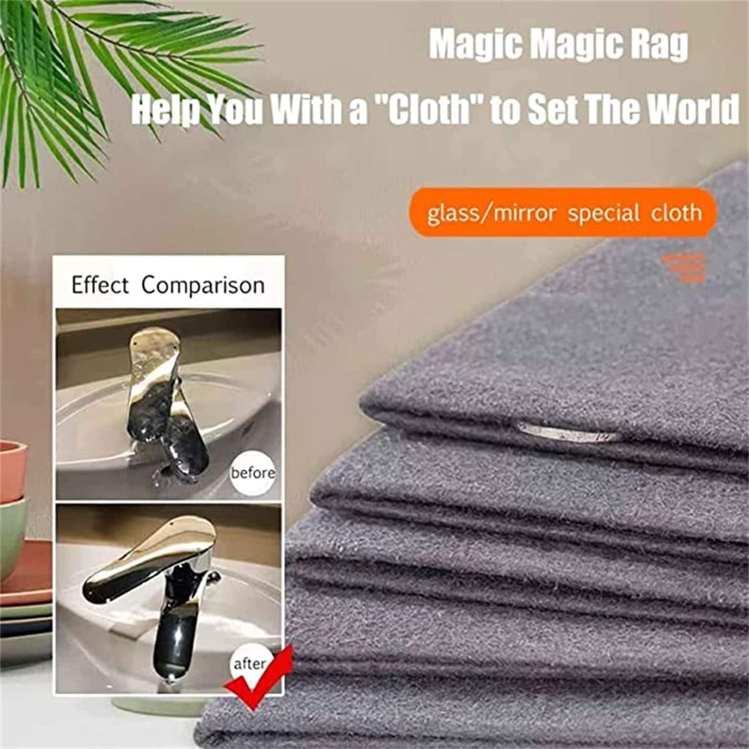 10-Pack Magic Premium Microfiber Cleaning Cloths – Reusable, Thickened & Streak-Free for Windows, Glass and Car