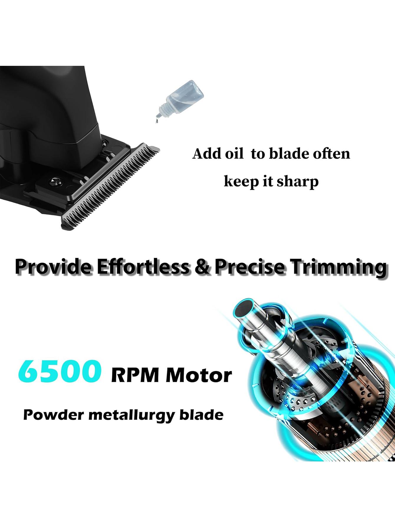 Professional Hair Trimmer, 1-Box Wireless Hair Clipper with Guide Comb, Cleaning Brush and USB Charging Cable, Multifunctional Cordless Rechargeable Hair Shaver for Men #GLOBAL PICKS