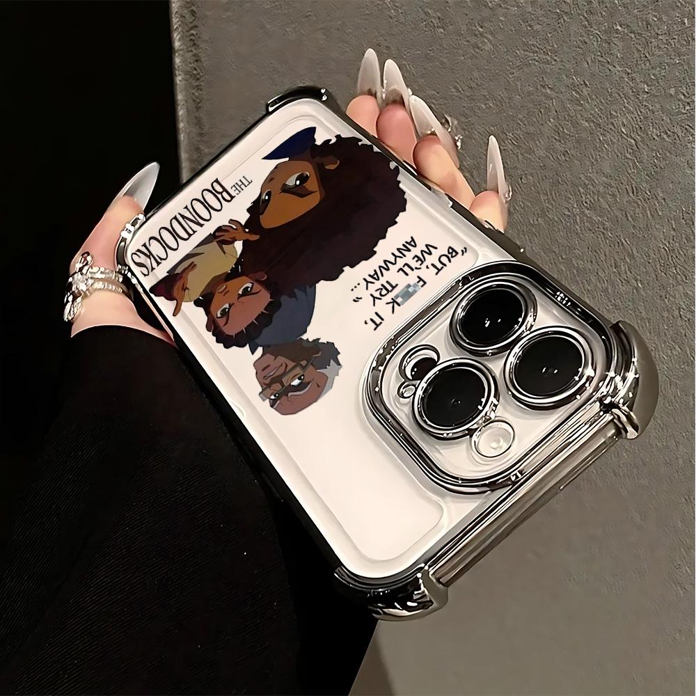 Cartoon The B-Boondocks Smartphone Case Suitable for iPhone 17 16e 16 15 14 13 12 11 Mini Pro Max Air X XR XSMAX 8 7 Plus Anti Fall Transparent Soft Back Cover