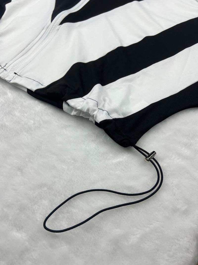 No Pants Included, Women's Patchwork Casual Long Sleeve, Zipper Drawstring Sportswear, Fitted All Seasons Outerwear, Yoga Jacket Top