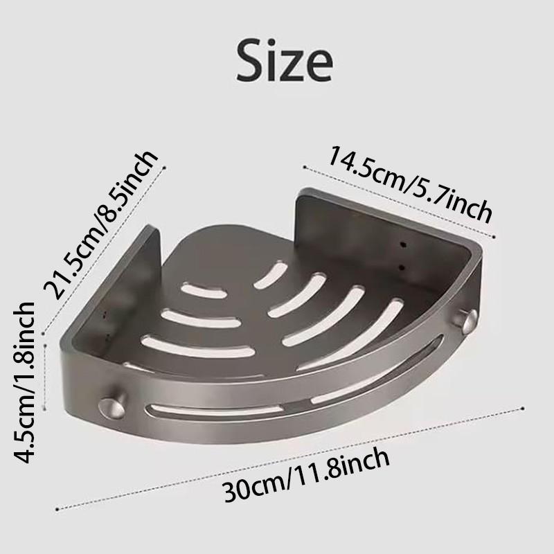3pcs Corner Shower Storage Rack Set, Wall Mounted Bathroom & Kitchen Organizer, Non Perforated, Detachable Shelves, Drain Holes Included, Shower Organizers