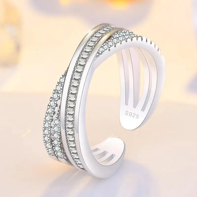 New 925 Sterling Silver Ring Heart Sparkle AAA Zircon High Quality For Women Rings Wedding Fine Jewelry Accessories Party Gift