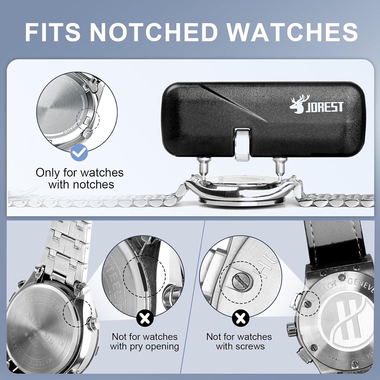 JOREST Watch Repair Tool Kit – Battery Replacement, Case Back Opener, Spring Bar Tool – Great Gift for Watch Lovers & DIY Dads