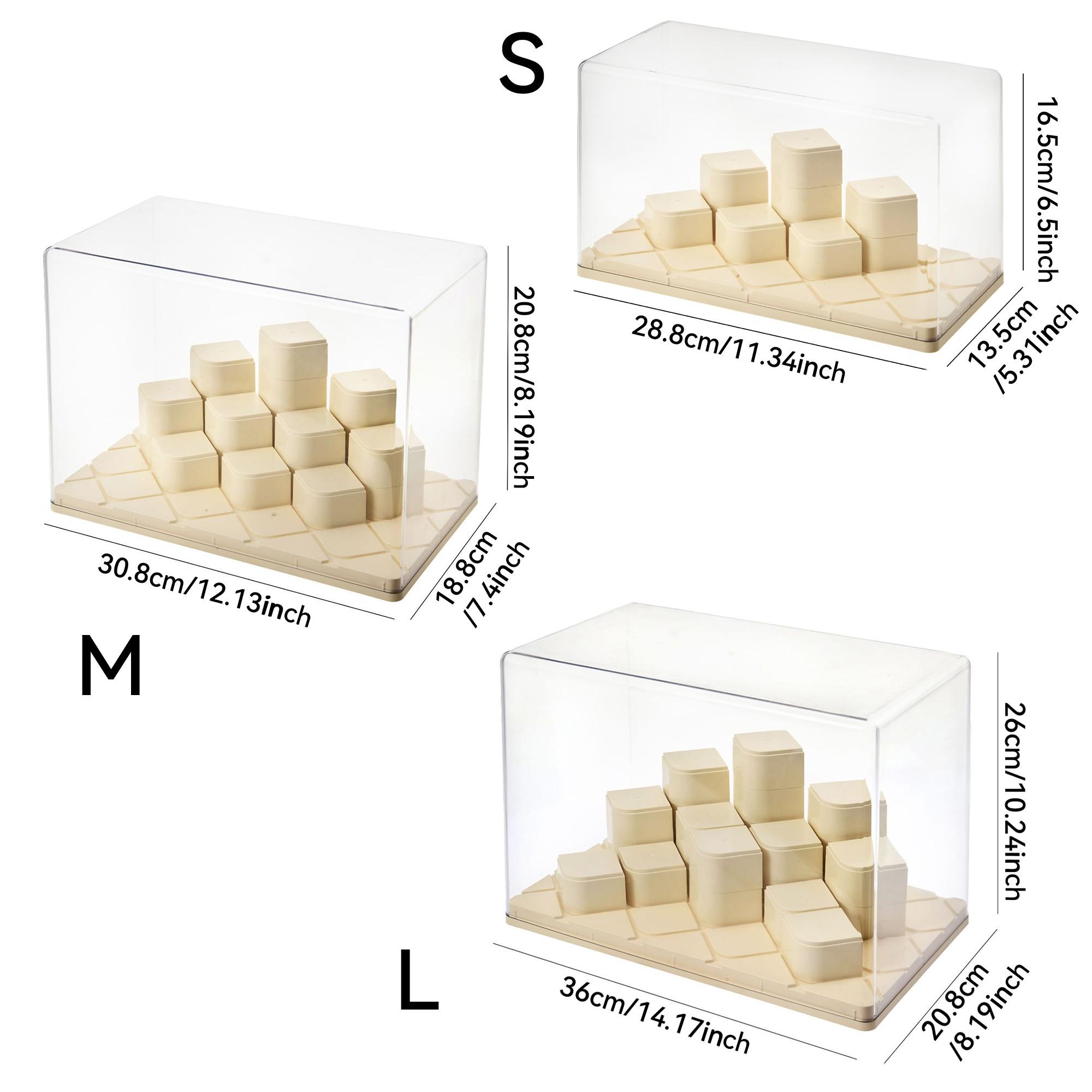 Transparent Display Storage Box, Dustproof Moisture-Proof, DIY Building Blocks Module, Stackable, Ideal for Figurines, Cosmetics, Jewelry