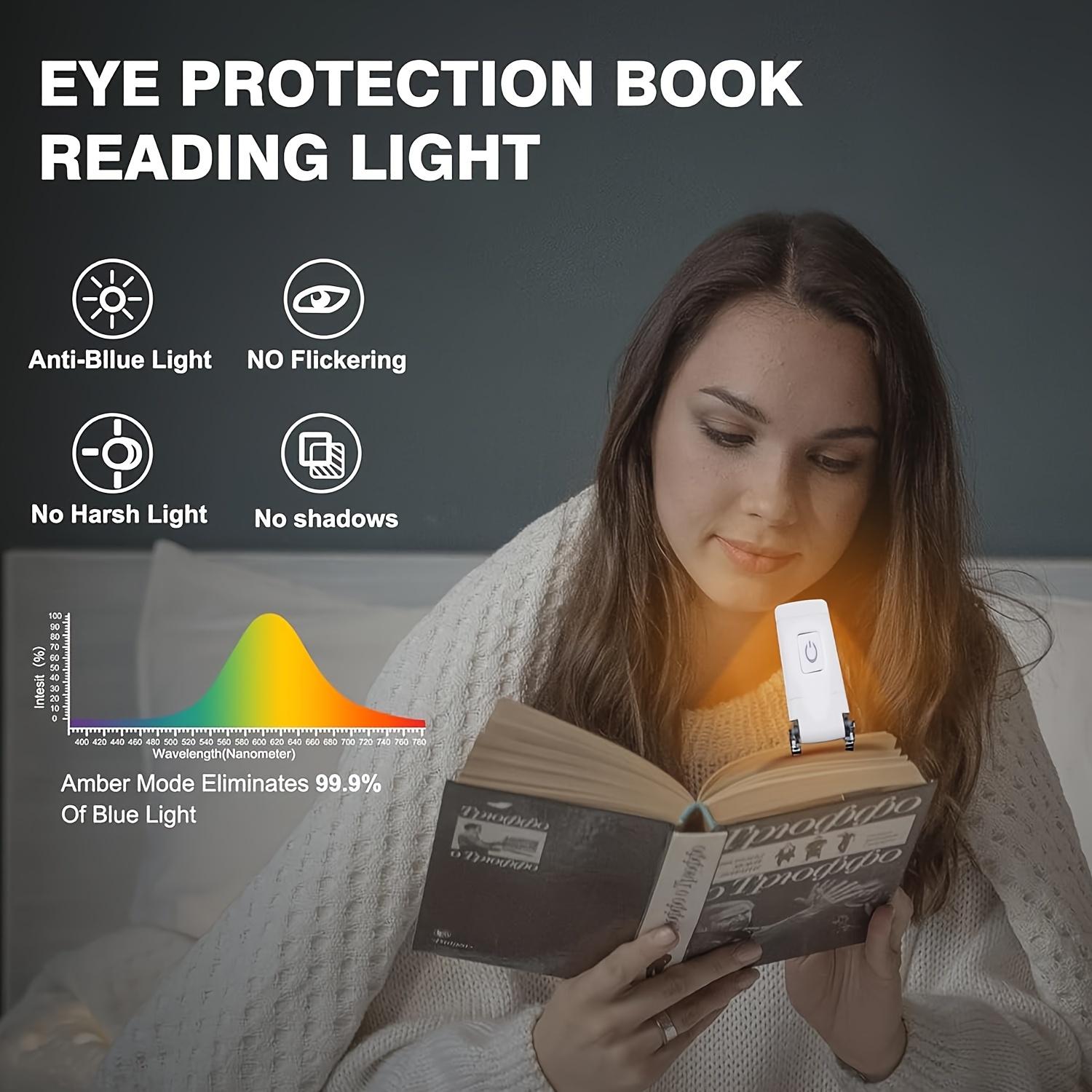 Compact USB Rechargeable Reading Light - Portable & Foldable with Eye Protection, 3 Adjustable Brightness Levels, Clip-On Book Lamp, Space-Saving Design, Ideal for Night Readers, Book Light Rechargeable