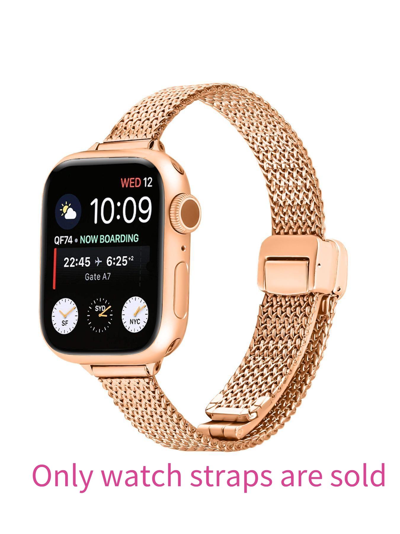 New strap compatible with Apple 1st to 11th generations, herringbone pattern magnetic folding clasp strap for Apple Watch Ultra