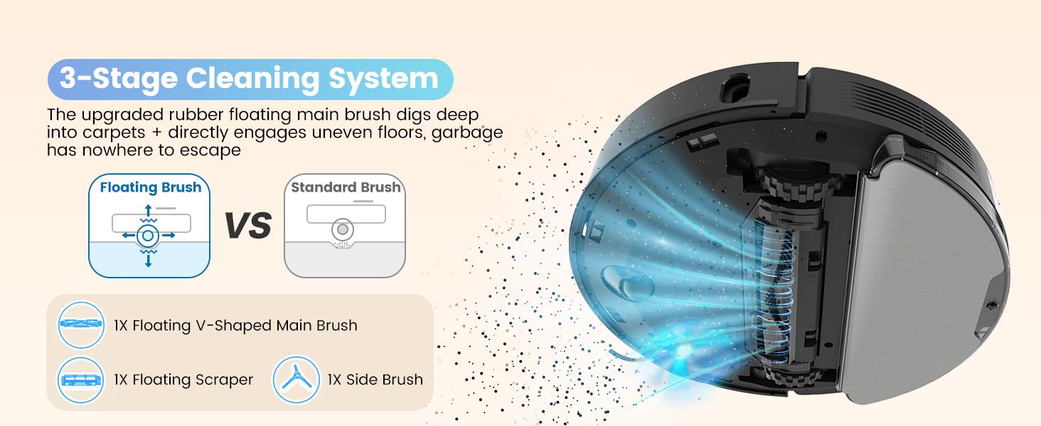 AIRROBO Robot Vacuum and Mop Combo, Self-Emptying, 60-Day Capacity, Home Mapping, Schedule, Wi-Fi/App/Alexa/Remote, 180mins Runtime, L40+ Robotic Vacuum Cleaner for Pet, Hard Floors, Carpet