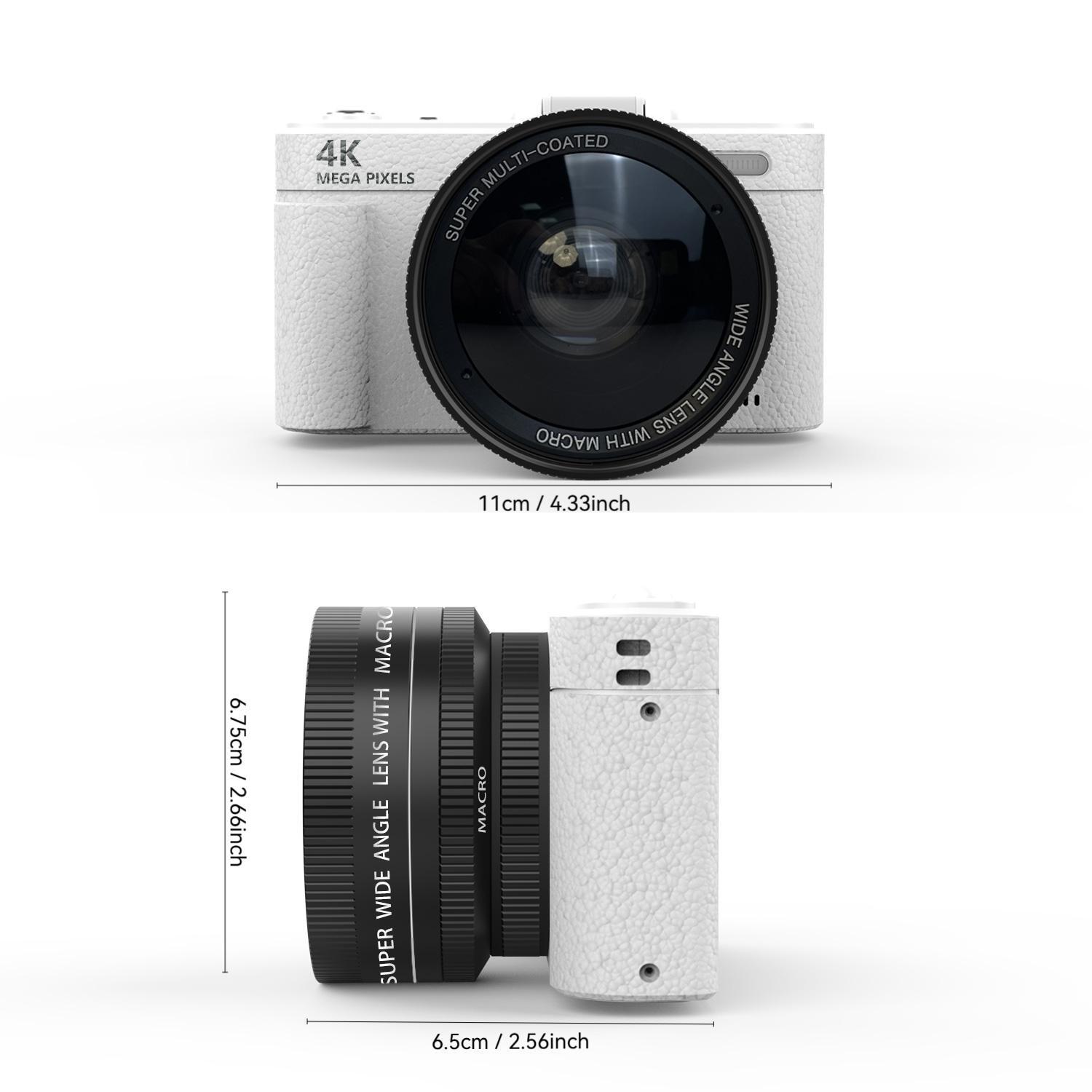 High-Definition Digital Camera, 18x Digital Zoom, 180° Flip Screen, Includes Lens and 32GB Micro SD Card, Photographic Kit, Perfect for Photography