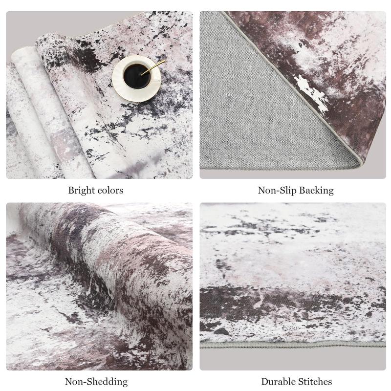 Grey Abstract Modern Machine Washable Area Rug For Living Room, Non Slip Low Pile Large Rug For Bedroom, Farmhouse, Dining Room, 5x8, 7x10, 9x11 Feet Grey Abstract Modern Machine Washable Area Rug For Living Room, Non Slip Low Pile Large Rug For Bedroom, Farmhouse, Dining Room, 5x8, 7x10, 9x11 Feet