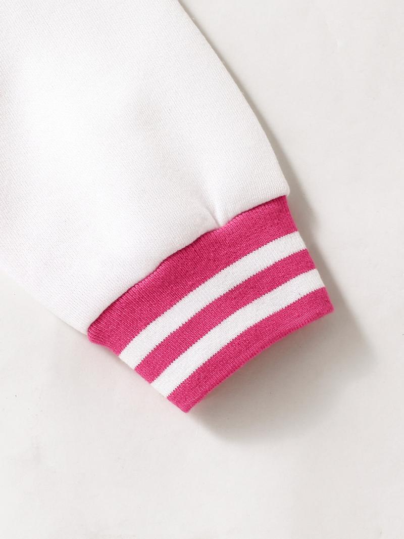 Girls' Kpop Demon Boy & Hunter Girl Group Print Baseball Jacket, Casual Cute Outerwear, Casual Sport School Uniform, Elastic Fabric, Fall Winter Halloween