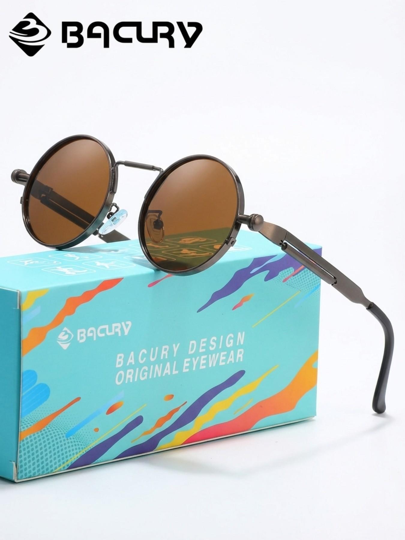 BACURY Classic Oval Polarizer Sunglasses Made Of Stainless Steel For Men And Women, Windproof For Outdoor Travel, Reducing Glare While Driving, Versatile, And Uv Resistant