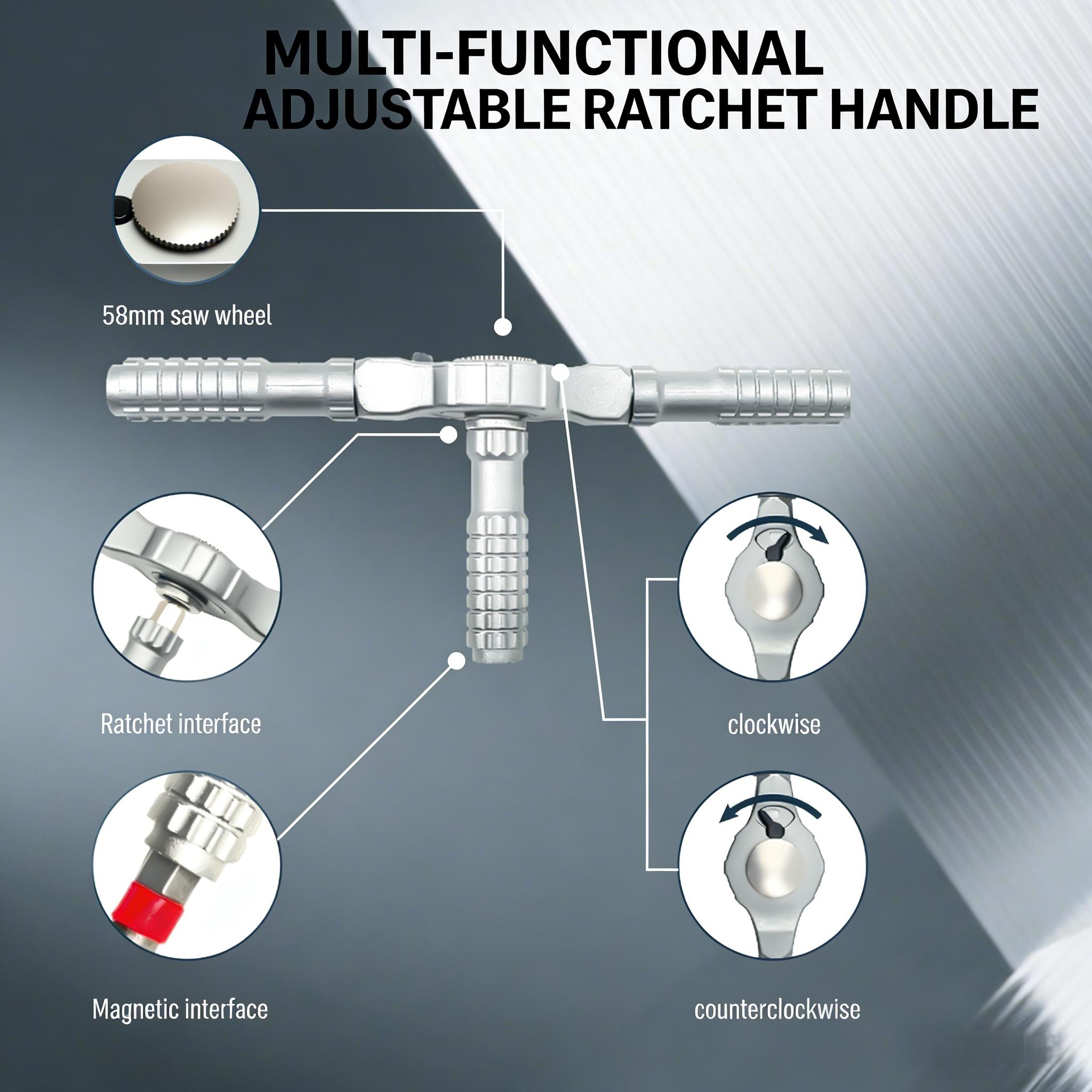 66-In-1 Ratchet Screwdriver, S2 Steel Tip, Magnetic Design, Multi-Functional Tool for Electrical Repair, Home Improvement, Bicycles, Hardware Tools