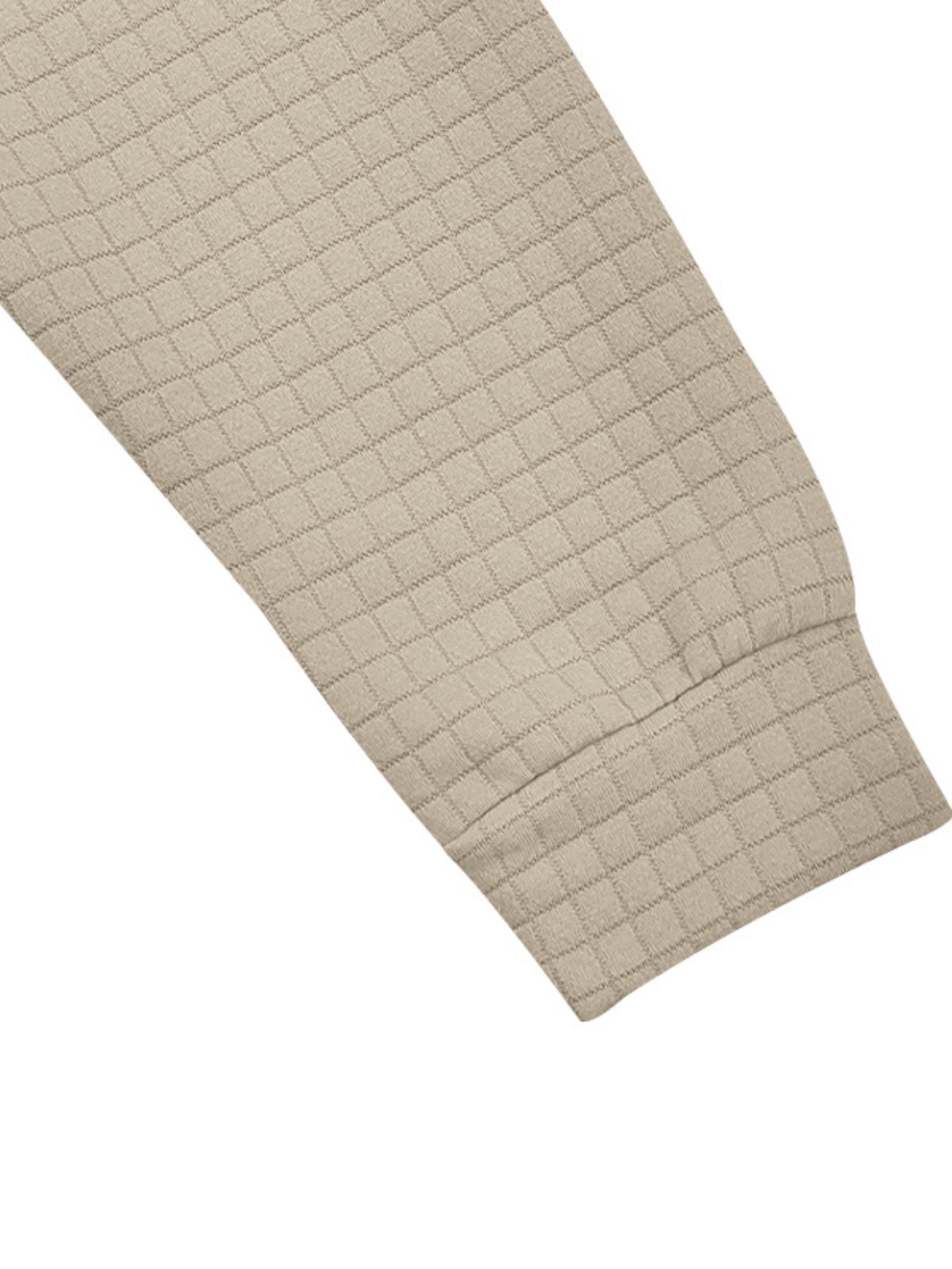 Men's Autumn and Winter Solid Color Waffle Weave Ice Hockey Sweatshirt, Regular Fit Leisure Zipper Placket Long Sleeve Outdoor Sports Clothing, S-3xl