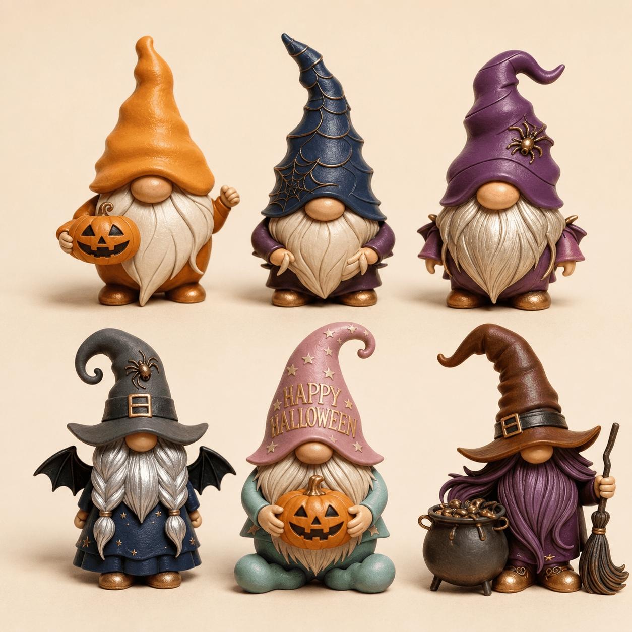Halloween Gnome Silicone Mold, DIY Tools, 6-Cavity Dwarf Figurine Mould for Candle Making & Handmade Soap Craft, Suitable for Epoxy Resin, Plaster, Polymer Clay, Halloween and Christmas Jewelry Pendants, Table Ornaments