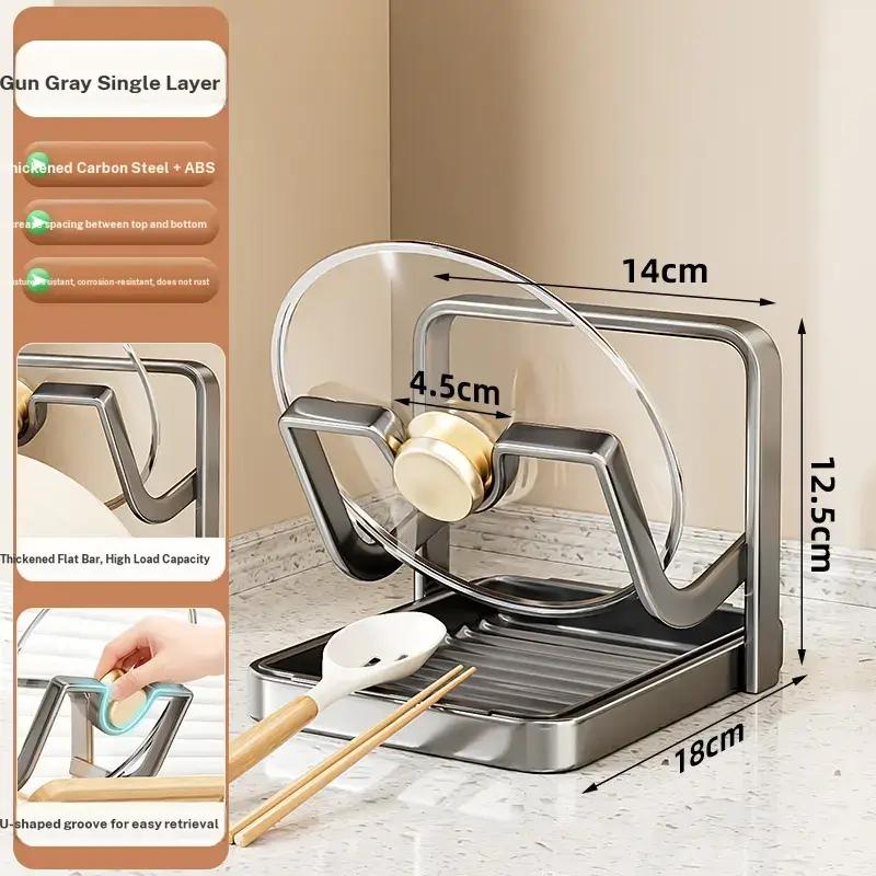 Multifunctional Kitchen Storage Rack, New Pot Lid Rack, Countertop Spatula Holder, Vertical Cutting Board Organizer, Chopping Board Organizer