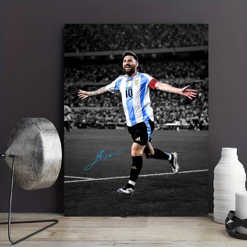 1 piece/set frameless canvas painting print poster, unframed art print, Classic realistic art, Legend Messi Argentina Celebration,perfect gift for football lovers, ideal gift for bedroom, dorm, living room, toilet,dorm hallway, kitchen, wall decoration