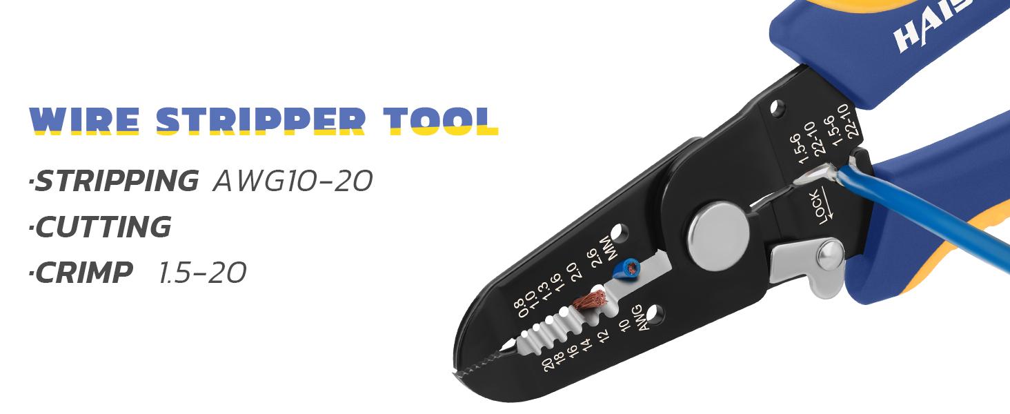 haisstronica 8PCS Crimping Tool Set - Ratchet Wire Crimping Tool for Heat Shrink,Insulated Nylon,Non-Insulated,Ferrule Wire End,Open Barrel Terminals,Solar Connectors,Father's Day Gift multi  tool