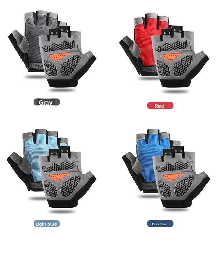 Unisex Half-Finger Cycling Gloves - Sports Accessories with Breathable Mesh Polyester, Elastane, Thin Thickness, Anti-Slip Grip, UV Protection, Wear Resistant for Workouts, Sizes S-XL