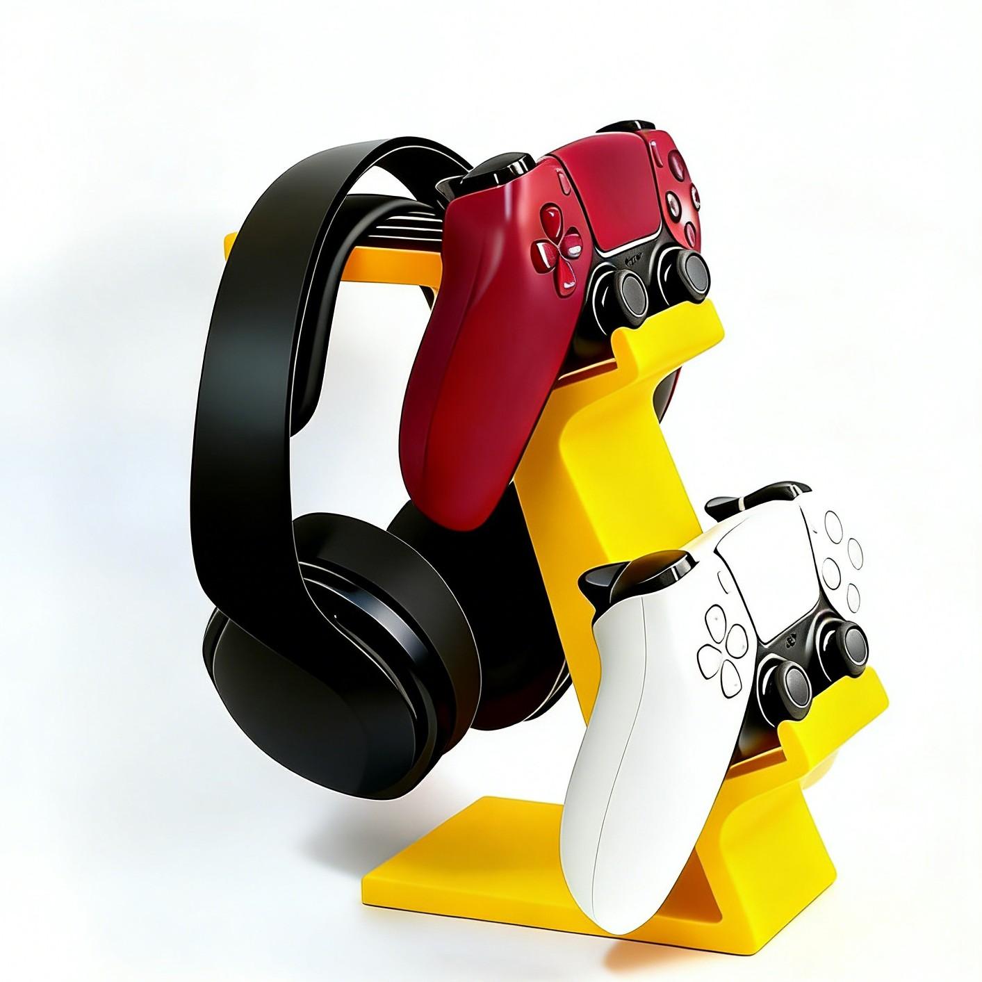 Multi-Functional 3-In-1 Gaming Controller & Headphone Stand Holder, Fits Ps5/ps4/xbox/switch, Dual-Layer Design, Gamer Essential Accessory