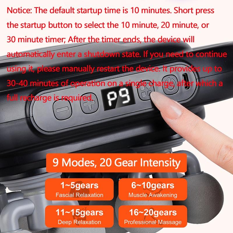 16-Head Massager, Electric Muscle Massager, Portable Handheld Muscle Massager, Professional Muscle Relaxation Device for Home & Travel