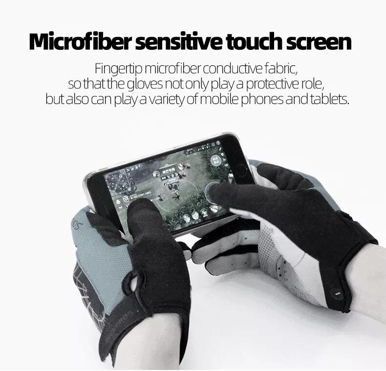 ROCKBROS Full Finger Gloves Touch Screen MTB Motorcycle Bicycle Cycling Gloves Touch Screen Anti-Slip MTB Gloves for Cycling Workout Outdoor Sports