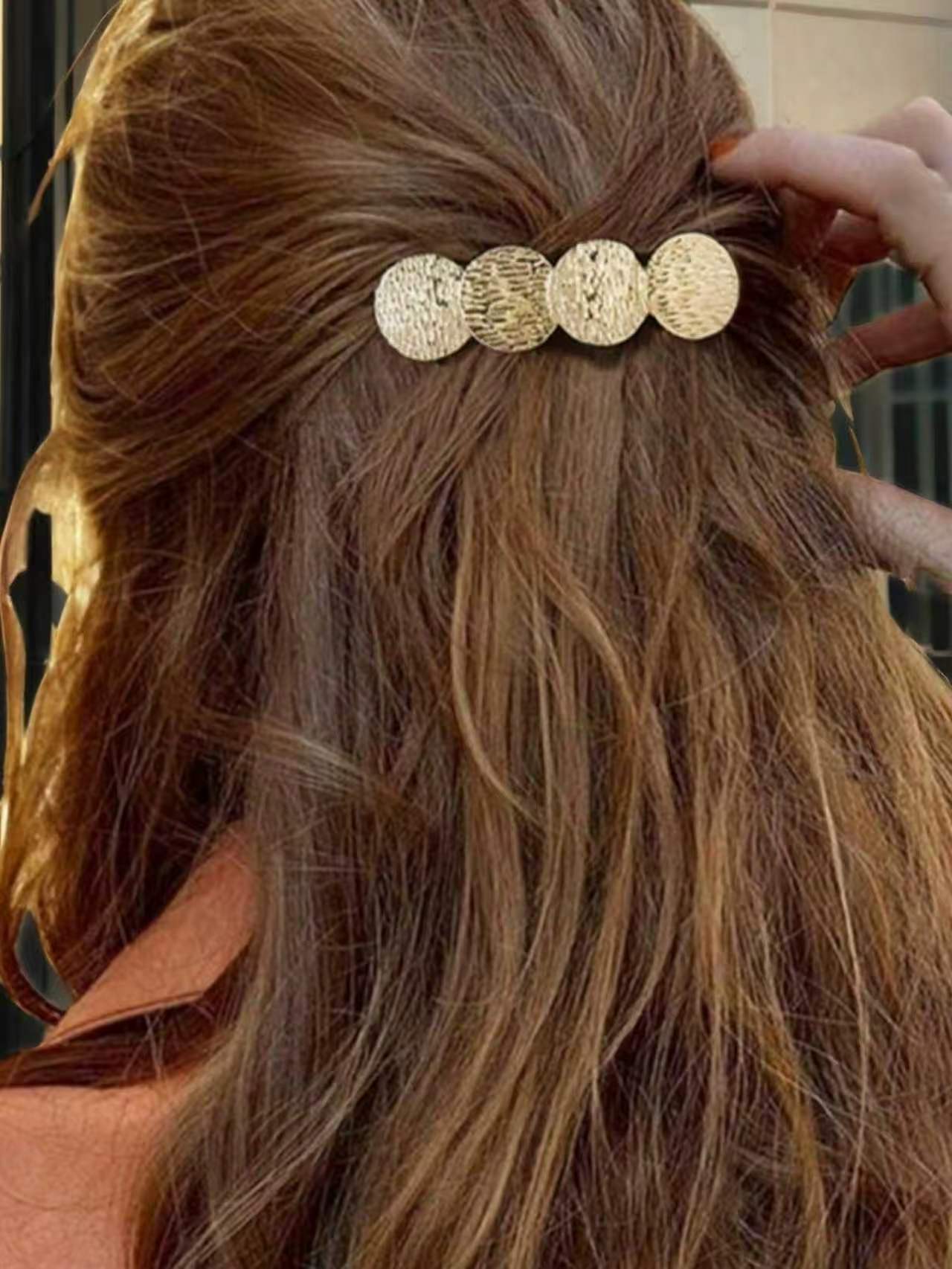 Metal Unique Design Spring Hair Clip for Women, 2026 New High-End Integrated Edge Rod Hair Clip Accessory, School Supplies, Hair Accessories, Headwear, Clips