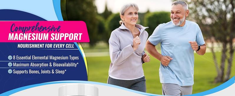 Magnesium Complex 8-Form Magnesium Supplement for Sleep, Muscle & Bone Support – High Absorption Vegan Capsules – Non-GMO – Supports Daily Wellness | 90 capsule healthcare fitness dietary | daily nutrient support | boost immunity Edible Natural