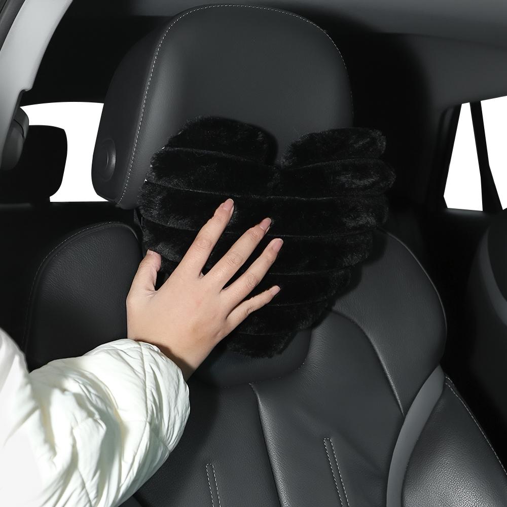 Heart Shaped Headrest Pillow, 1 Count Soft & Comfortable Car Neck Pillow, Plush Neck Pillow, Car Interior Accessories for Women & Girls, Car Accessory