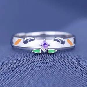 Anime Ayanami Rei Kaworu Nagisa  Rings Adjustable Men Women Jewelry Finger Ring Prop  Halloween  Cosplay Party Accessories