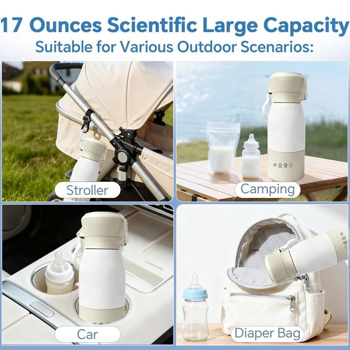 New Portable Baby Bottle Warmer for Breastmilk, USB Rechargeable Travel Milk Heater, Convenient Infant Feeding Accessory