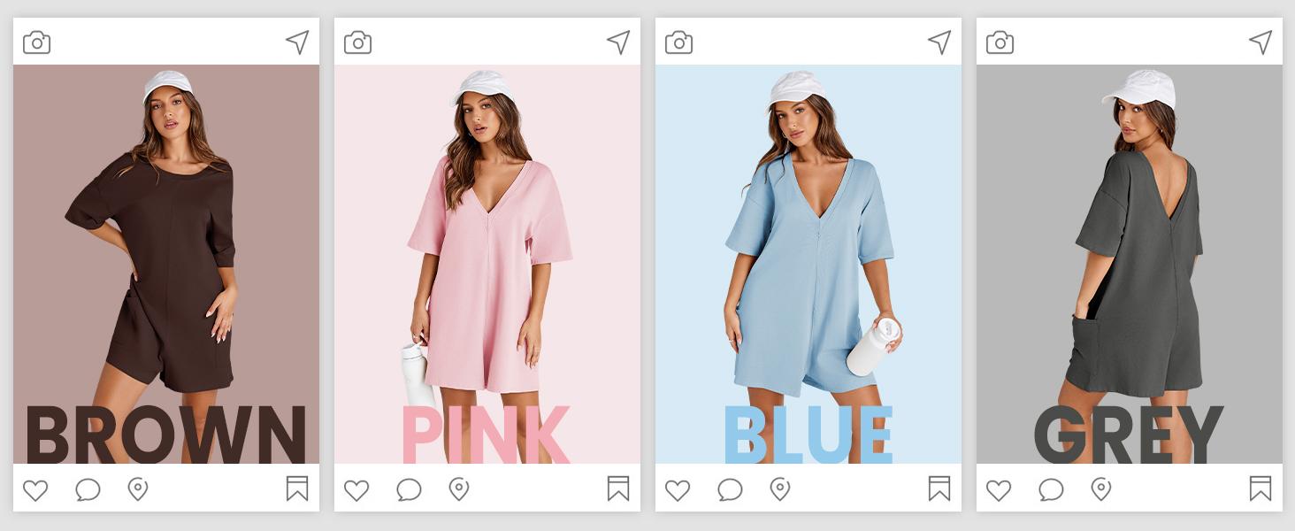 Rompers for Women Casual Oversized Athletic Jumpsuits Overalls Workout Hot Shot Tee Romper Round Neck Cute Shirt Womenswear