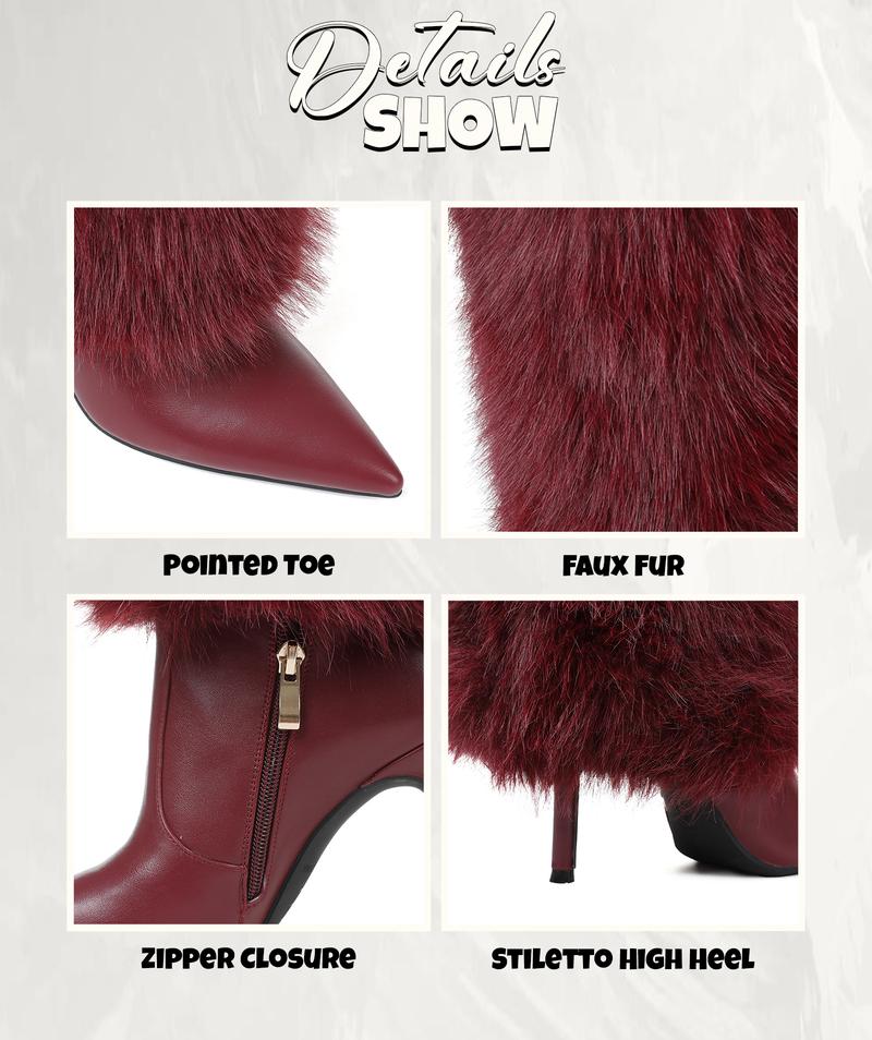 Womens Faux Fur Boots Winter Boots Knee High Boot Pointed Toe Stiletto High Heels Side Zipper Long Tall Wide Calf Pull On Comfy Christmas Party Elegant Nightclub Outdoor Fall Autumn Flurry Fuzzy Booties Fashion Shoes Womens Faux Fur Boots Winter Boots Knee High Boot Pointed Toe Stiletto High Heels Side Zipper Long Tall Wide Calf Pull On Comfy Christmas Party Elegant Nightclub Outdoor Fall Autumn Flurry Fuzzy Booties Fashion Shoes