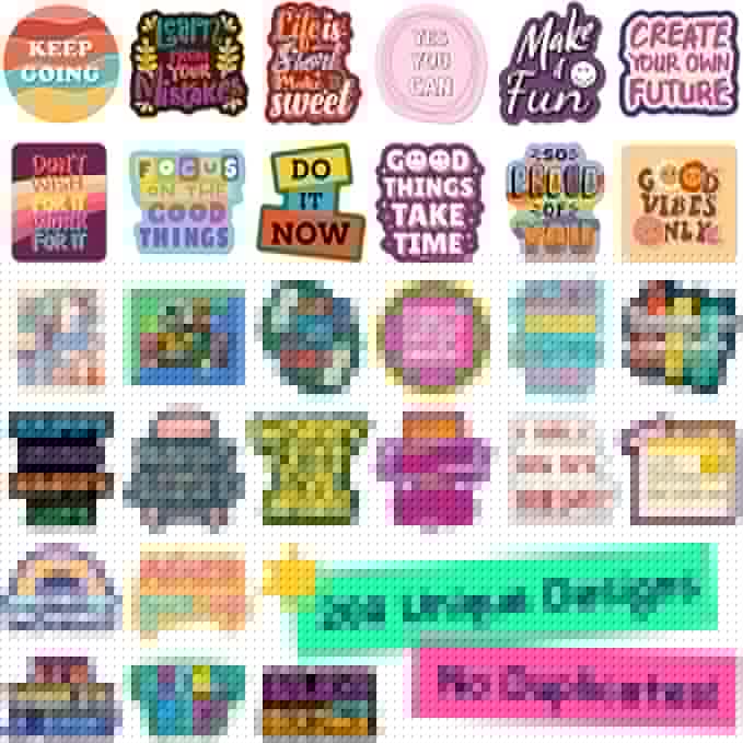 200PCS Motivational Stickers, Inspirational Positive Affirmation Stickers for Teens Adults Students Vinyl Decals for Water Bottles Laptop Vision Board Supplies