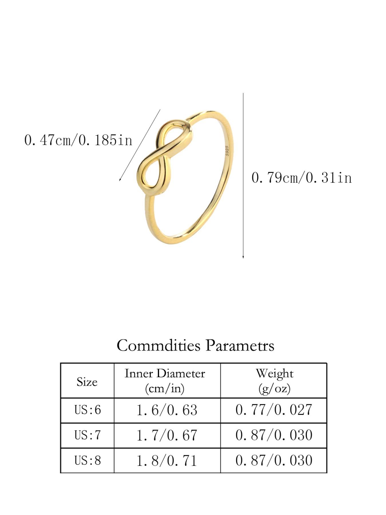 925 Sterling Silver Infinity Symbol Ring, Eternal Love Minimalist Luxury Style, Perfect Gift for Girlfriend Best Friend Lover