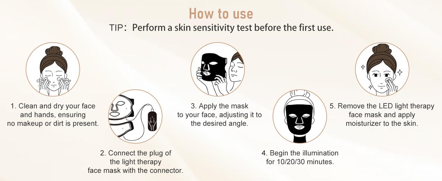 Red Light Therapy for Face, 7 Modes Portable Led Face Mask Light Therapy with Remote Control, LEDs face mask & neck mask Red,Advanced Skincare Made Easy,Timing Function, Red Light Therapy at Home Facial Glow