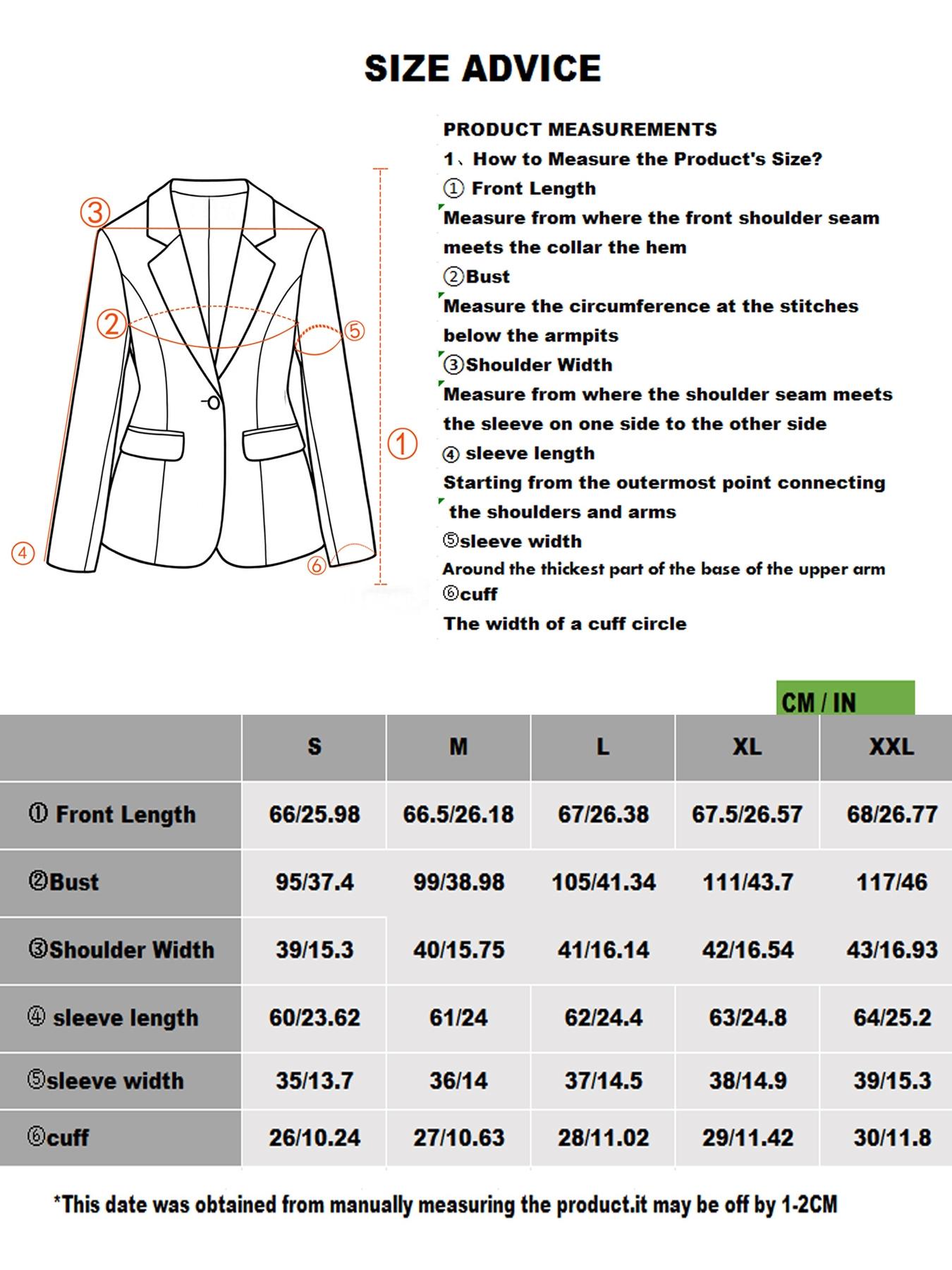 Women's Long Sleeve Blazer Jacket, Casual Office Wear, Versatile One Button Design, Perfect for Business and Daily Use