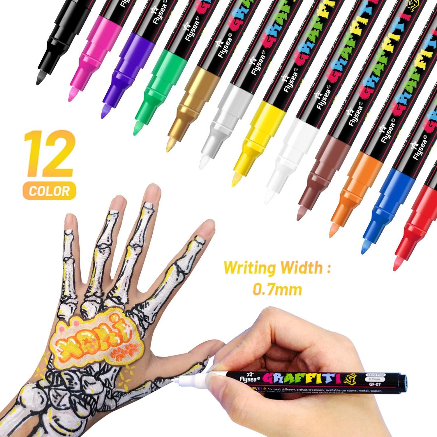 12pcs/set Body Paint Marker Pen High Pigment, Face Body Art Temporary Tattoo Drawing Pen, Party Supplies, Valentine's Day Gift