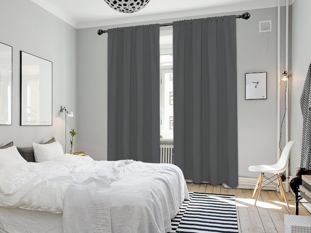 Easy-Going Blackout Curtains for Bedroom, Solid Thermal Insulated Grommet and Noise Reduction Window Drapes, Room Darkening Curtains for Living Room, 2 Panels