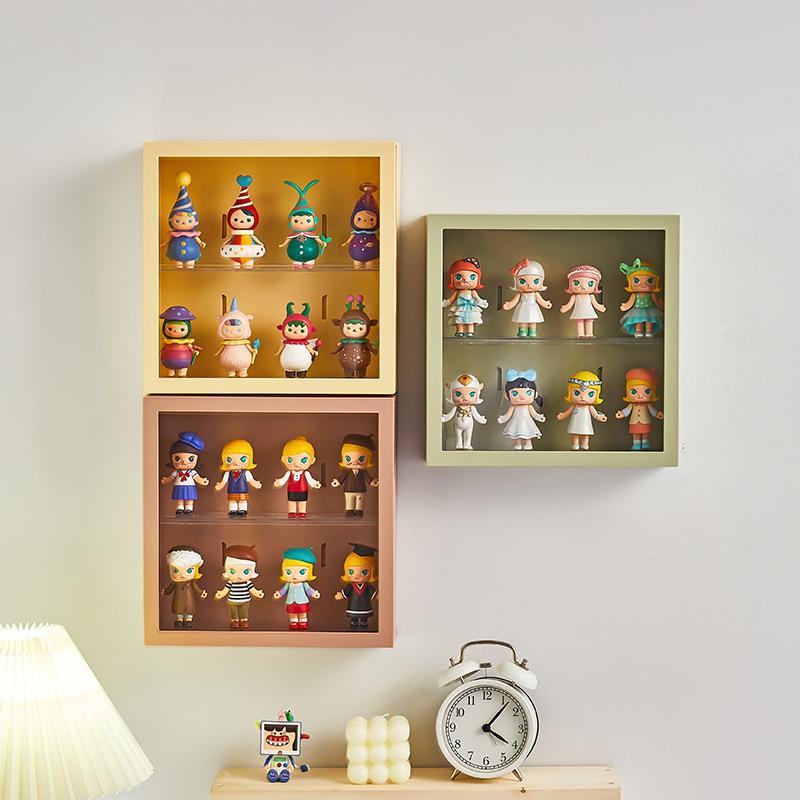 Wall-hung blind box storage display rack multi-layer doll dust-proof hand-held display cabinet