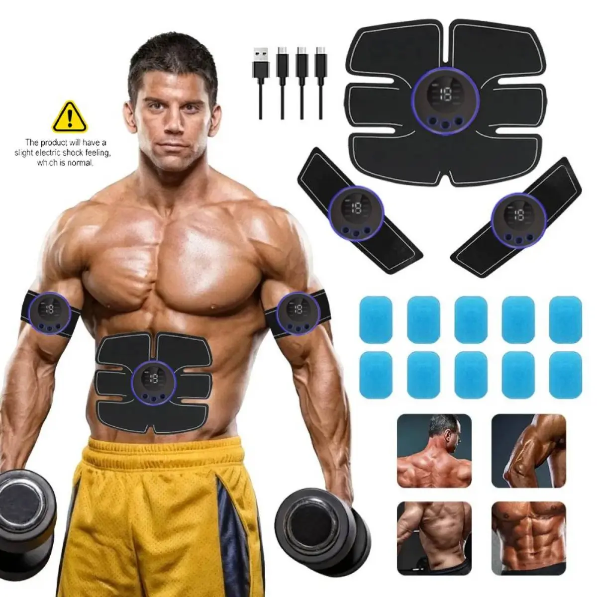 Abs Stimulator, Electronic Muscle Trainer, Smart Wearable Abdominal, Arms, Legs, Get Abs While Watching TV