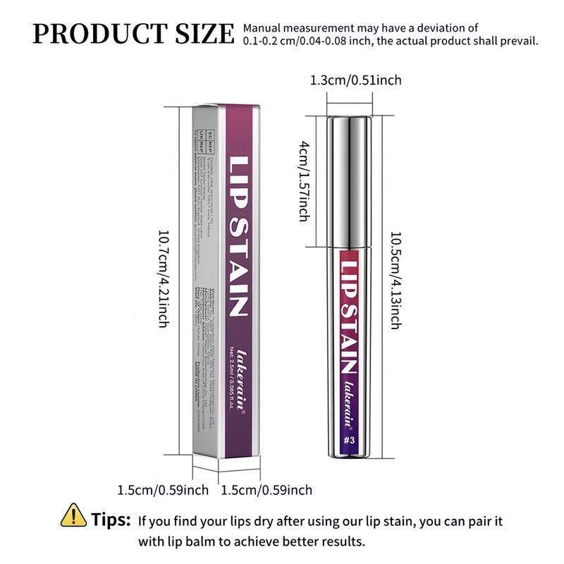 Long-lasting Lip Stain, Matte Peel-off Lip Gloss, Hydrating Liquid Lipstick for Girls & Women, Suitable for All Skin Tones, Suitable for All Occasions Lip Makeup, Gift