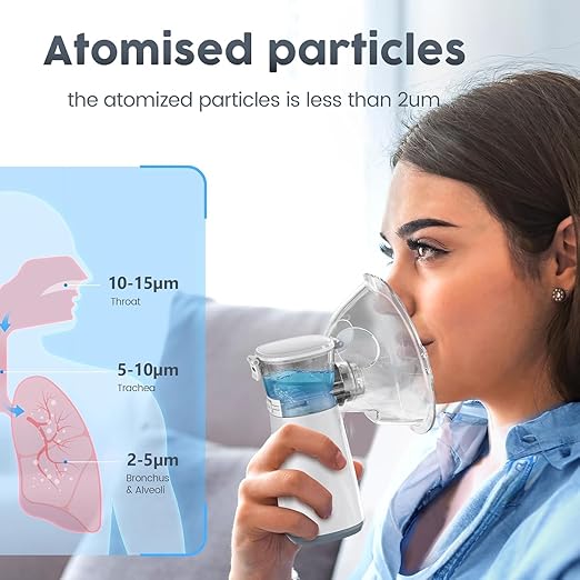 Portable Nebulizer Machine for Adults Kids(4Colors), USB-C Rechargeable Handheld Nebulizer for Breathing Treatment, 3 Adjustable Modes, Efficiency&Quiet, 3 Masks, Travel and Home Use