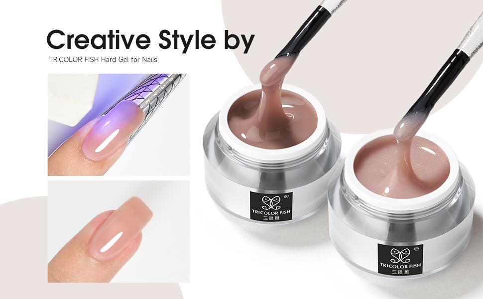 TRICOLOR FISH 35g Jelly Nude Pink Building Gel - Perfect for Nail Extensions & Natural Look Easy Application, Long-Lasting Shine